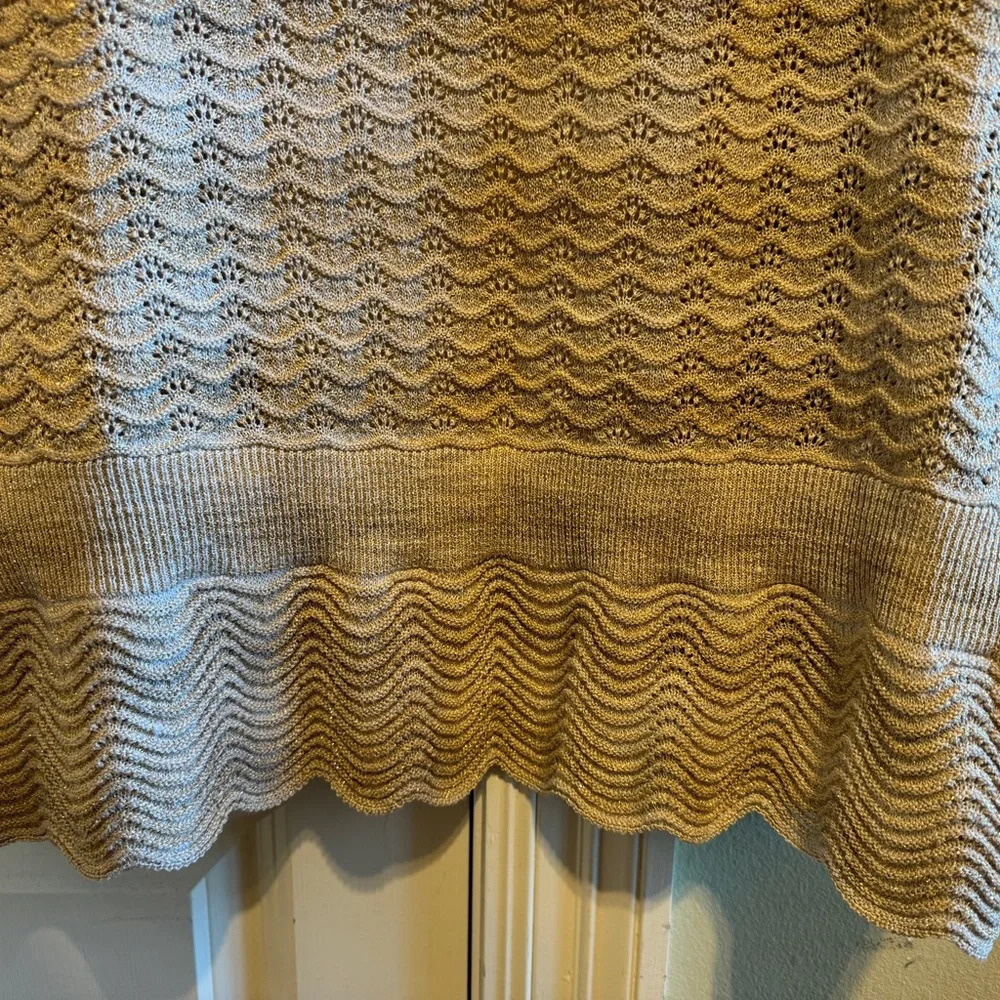 Alfred Dunner Sweater Cardigan Gold Beige Cardigan Sz S - Picture 7 of 8